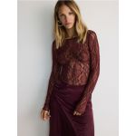 Bluza din dantela fina - bordo