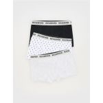 Set de 3 perechi de boxeri cu continut ridicat de bumbac - alb