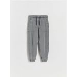 Pantaloni jogger cu efect prespalat - gri-inchis