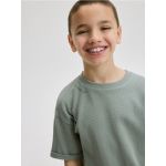 Tricou oversized cu imprimeu - gri-inchis