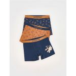 Set de 3 perechi de boxeri cu continut ridicat de bumbac - bleumarin