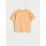 Tricou oversized cu inscriptie - oranj-deschis