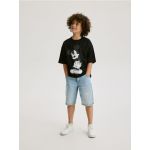 Tricou oversized Mickey Mouse - negru