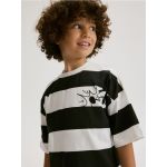 Tricou oversized Mickey Mouse - crem