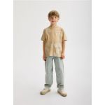 Tricou oversized cu imprimeu - bej