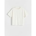 Tricou oversized cu imprimeu - crem