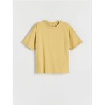 Tricou oversized cu imprimeu - galben-pal