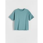Tricou oversized cu imprimeu - albastru-verzui