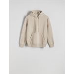 Bluza monocromatica cu gluga - bej