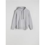 Bluza monocromatica cu gluga - gri deschis