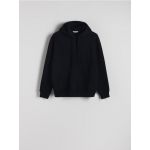 Bluza monocromatica cu gluga - negru
