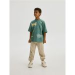 Tricou oversized cu imprimeu - verde