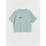 Tricou oversized - verde-pal