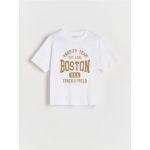 Tricou oversized, cu continut ridicat de bumbac - crem
