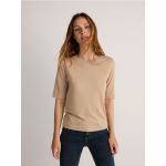 Bluza din amestec de matase - bej