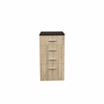 Comoda ALMA, 4 sertare, corp sonoma inchis, fronturi sonoma deschis, 50x40x103 cm