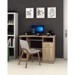 Birou TIP II, cu suport glisant pentru tastatura, sertar, usa, rafturi depozitare, sonoma, 115x60x82 cm
