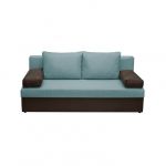 Canapea ANA extensibila, 3 locuri, cu lada depozitare, maro + mint, 185x82x80 cm