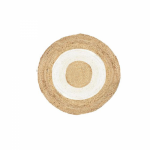 Covor JUTE din iuta naturala, crem + alb, 60 cm