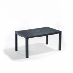 Masa de gradina CLASSI, model ratan, antracit, 90x150 cm
