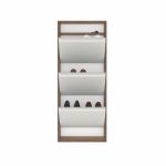 Pantofar HIDE RF140402, cu 3 rafturi, nuc, 50x15x124 cm