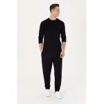 Bluza din amestec de bumbac cu decolteu la baza gatului