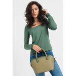 Bluza slim fit cu decolteu patrat