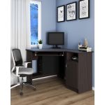 Birou de colt SU-13, cu suport glisant pentru tastatura, rafturi depozitare, usa, wenge, 90x120x75 cm