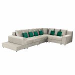 Coltar BIANCA modular, crem + verde, 250x390x80 cm