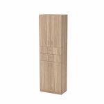 Dulap KSC-11, 4 usi, 4 rafturi, 2 sertare, sonoma, 60x37x196 cm