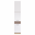 Soldat 40 ECO-19D, corp stejar sonoma, fronturi alb lucios + stejar sanremo, 40x58x211 cm