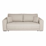 Canapea BERNA B extensibila, 3 locuri, cu arcuri si lada depozitare, bej, 238x108x77 cm