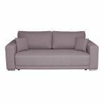 Canapea BERNA B extensibila, 3 locuri, cu arcuri si lada depozitare, gri maroniu, 238x108x77 cm