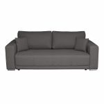 Canapea BERNA B extensibila, 3 locuri, cu arcuri si lada depozitare, gri, 238x108x77 cm