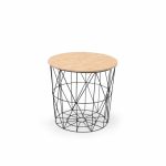 Masa cafea MARIFFA, natural + negru, ,Ĺ 42 cm