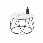 Masa cafea NUBIRA, marmura alb + auriu, ,Ĺ 60 cm