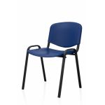 Scaun de birou VIZITATOR, cadru metalic + plastic albastru, 54x45x82 cm