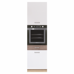 Soldat 60 pentru cuptor ECO-20D, corp stejar sonoma, fronturi alb lucios + stejar sanremo, 60x58x211 cm