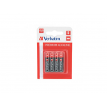 Baterii Verbatim, Alkaline, AAA, 4 buc, 49920