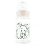 Biberon cu Gat Larg 240 ml Tetina din Silicon 3 Pozitii Little Treasures