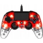 Controller Nacon Gaming Compact Ps4 Transparent Rosu
