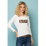 Bluza din amestec de modal cu logo Clau
