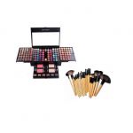 Pachet Promo: Trusa Profesionala Machiaj Miss Rose 190 Culori + Set 24 Pensule Machiaj + Borseta