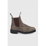 Blundstone Ghete Chelsea de piele 1306 femei, culoarea maro, cu toc plat
