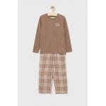 Abercrombie & Fitch pijama copii culoarea bej, neted