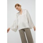 By Malene Birger bluza Lomaria femei, culoarea bej, neted