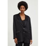 Answear Lab sacou culoarea negru, un singur rand de nasturi, neted