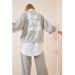Bluza sport supradimensionata cu maneci cazute