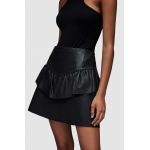 AllSaints fusta de piele culoarea negru, mini, evazati