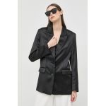 Bardot sacou culoarea negru, un singur rand de nasturi, neted